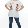 Women's Floral Butterfly Print Oversized Blouse