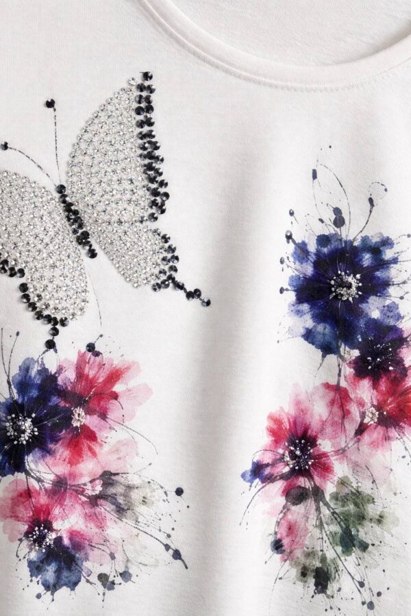 Women's Floral Butterfly Print Oversized Blouse