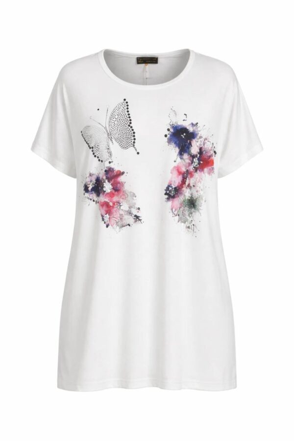 Women's Floral Butterfly Print Oversized Blouse