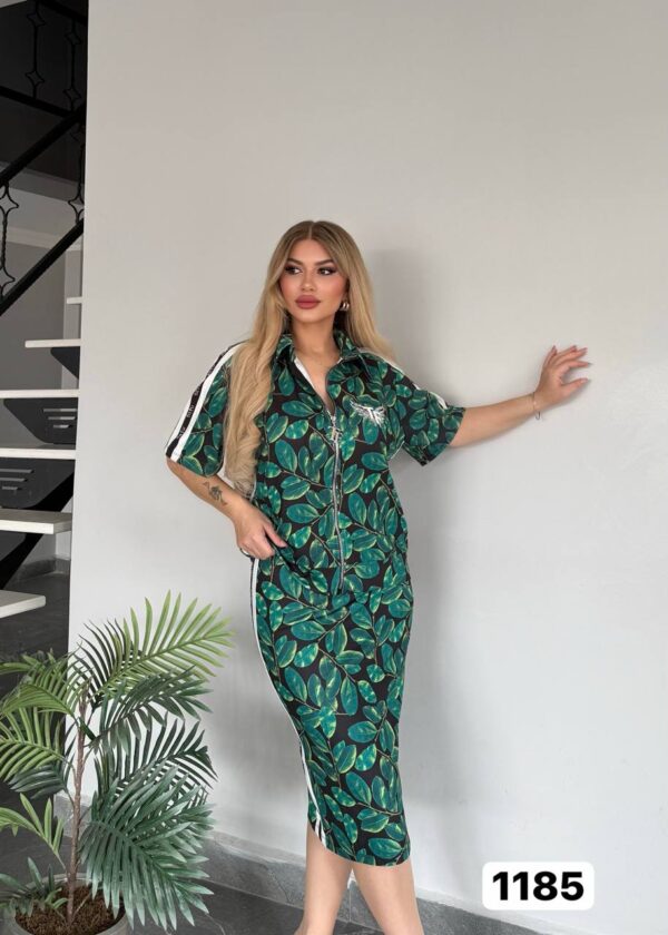 Floral Print Zip-Up Two-Piece Set