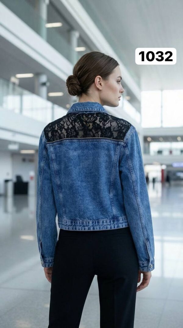 Premium Embellished Denim Jacket with Lace Appliqué