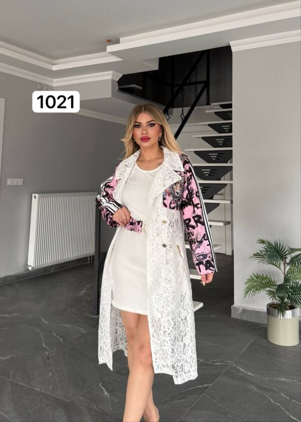 Elegant Lace Long Jacket and Mini Dress Set