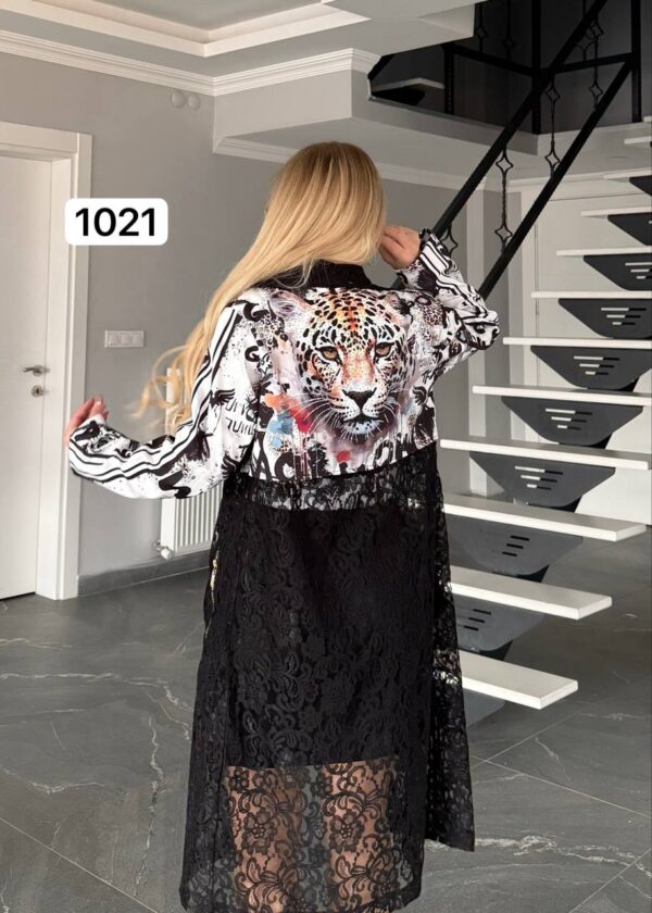 Elegant Lace Long Jacket and Mini Dress Set