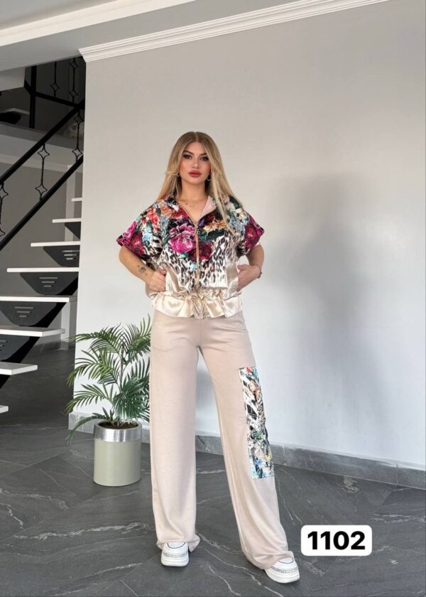 Vibrant Floral Leopard Print Two-Piece Coordinates