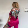 Vibrant Floral Leopard Print Two-Piece Coordinates