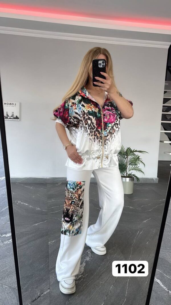 Vibrant Floral Leopard Print Two-Piece Coordinates