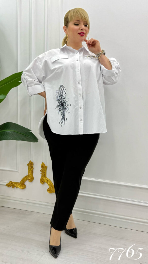 Elegant Black Button-Down Shirt with Gold Embroidery