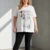 Abstract Graphic Print Short Sleeve Women's Blouse