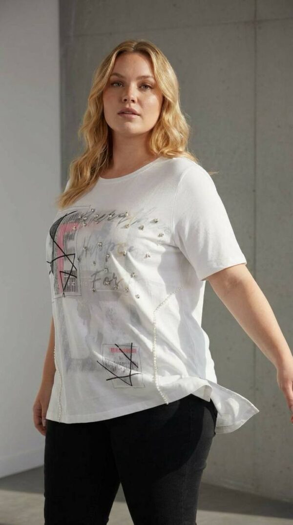 Abstract Graphic Print Short Sleeve Women's Blouse