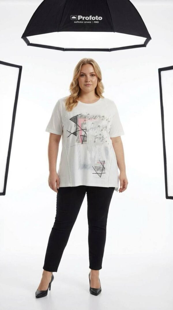 Abstract Graphic Print Short Sleeve Women's Blouse