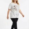Abstract Graphic Print Short Sleeve Women's Blouse