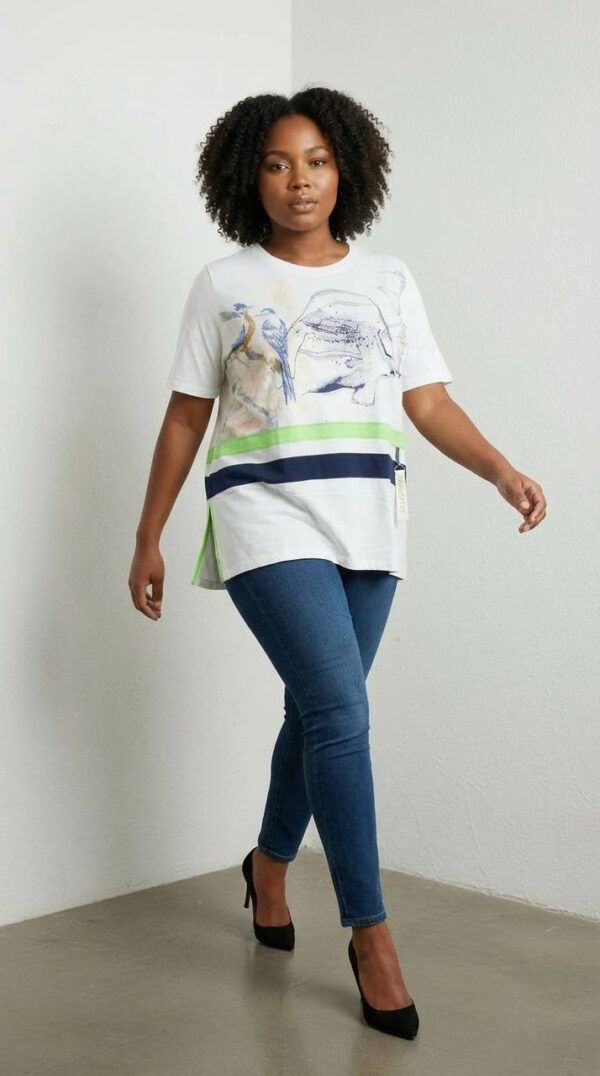 Women's Graphic Print Short Sleeve Crew Neck Blouse