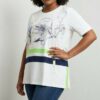 Women's Graphic Print Short Sleeve Crew Neck Blouse