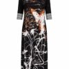 Abstract Calligraphy Print Maxi Dress
