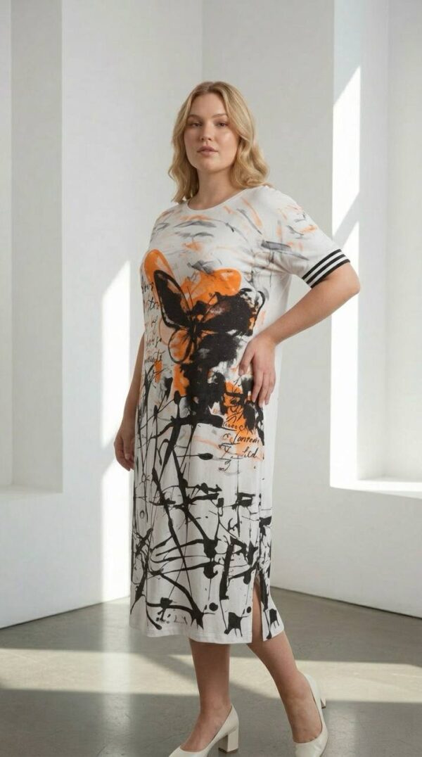 Abstract Calligraphy Print Maxi Dress