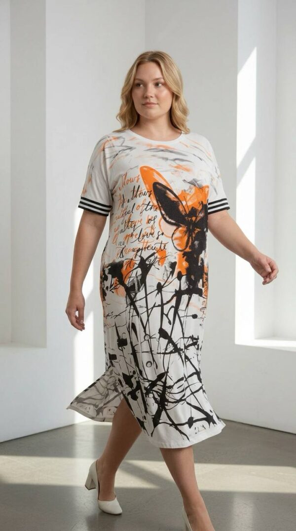 Abstract Calligraphy Print Maxi Dress