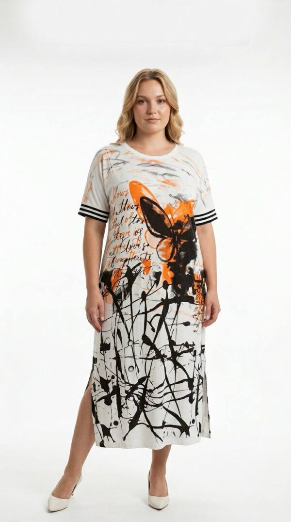 Abstract Calligraphy Print Maxi Dress