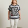 Women's Graphic Print Ombre Short Sleeve Blouse