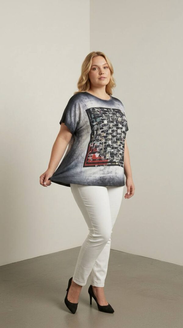 Women's Graphic Print Ombre Short Sleeve Blouse