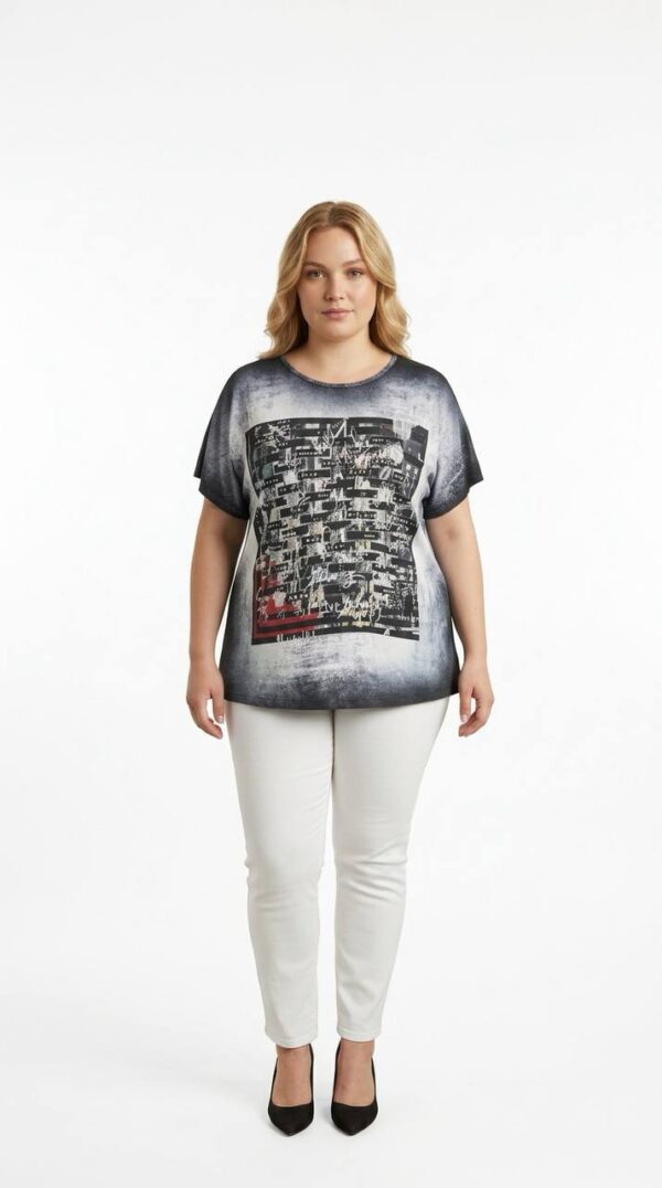 Women's Graphic Print Ombre Short Sleeve Blouse