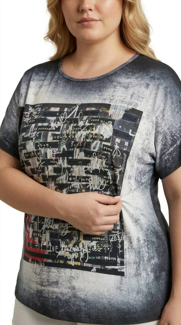 Women's Graphic Print Ombre Short Sleeve Blouse