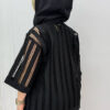 Women's Elegant Black Lace Hooded Bomber Jacket