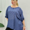 Elegant Blue Textured Floral Chiffon Blouse