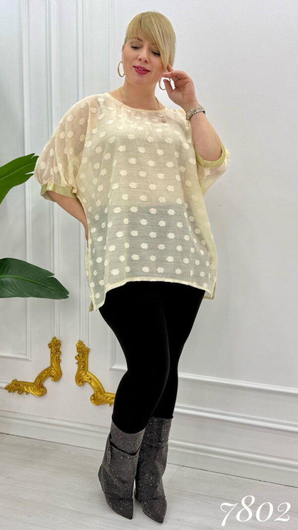 Elegant Blue Textured Floral Chiffon Blouse