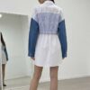 file_2104.jpg Women's Striped Patchwork Drawstring Tunic Shirt Dress
