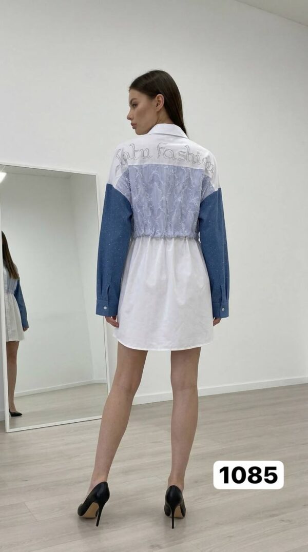 file_2104.jpg Women's Striped Patchwork Drawstring Tunic Shirt Dress