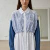 file_2105.jpg Women's Striped Patchwork Drawstring Tunic Shirt Dress