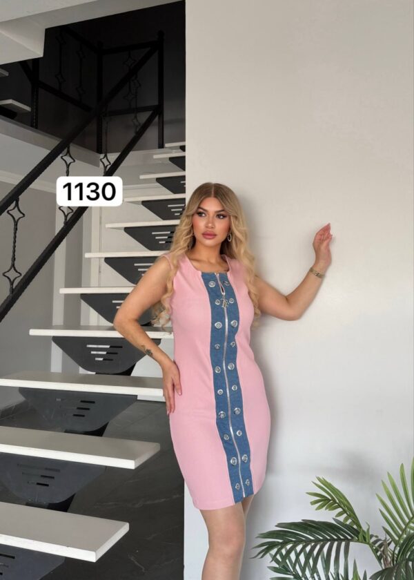 Sleeveless Mini Dress with Contrast Eyelet Detail