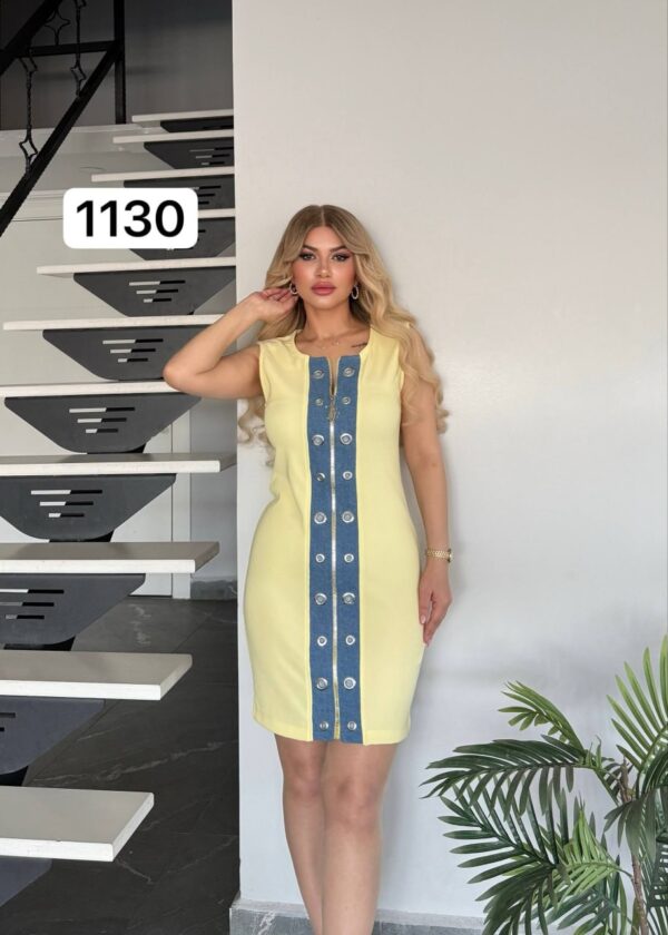 Sleeveless Mini Dress with Contrast Eyelet Detail