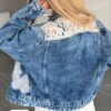 Premium Embellished Denim Jacket with Lace Appliqué