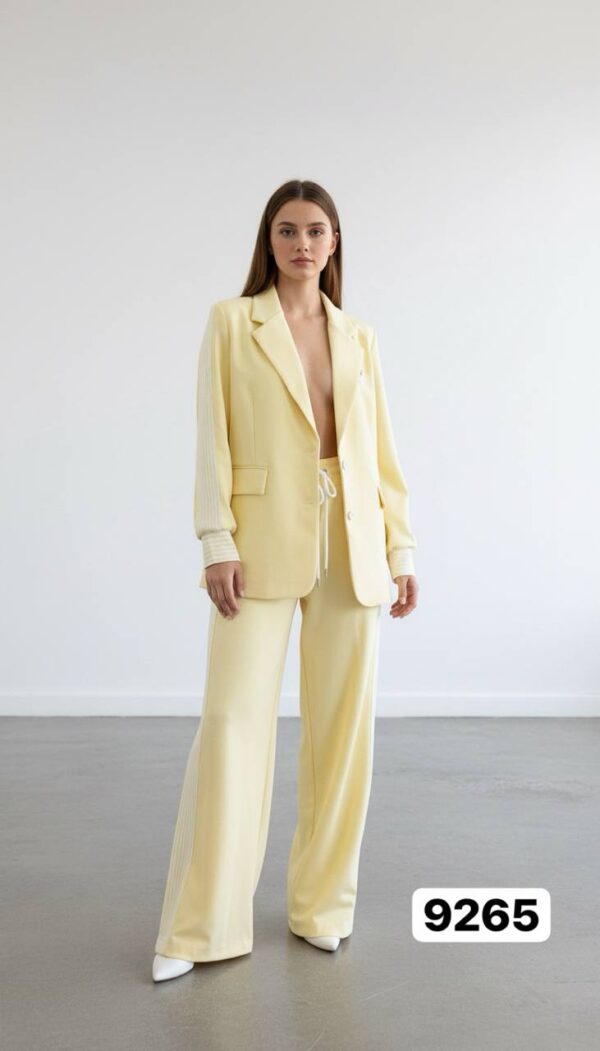 Women's Striped Blazer and Trousers Two-Piece Set