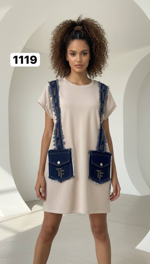 file_2255.jpg Women's Black Denim Accented Tunic Dress