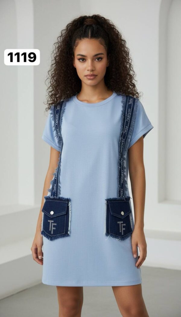file_2256.jpg Women's Black Denim Accented Tunic Dress