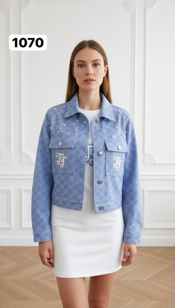 Two-Piece Embellished Denim Jacket and Mini Dress