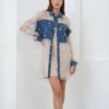 Two-Piece Mini Dress and Sheer Denim Jacket Set
