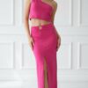 Elegant One-Shoulder Top and Maxi Skirt Set