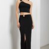 Elegant One-Shoulder Top and Maxi Skirt Set