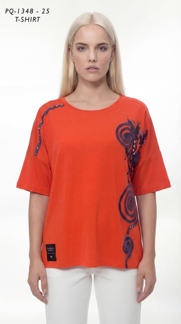 Women's Embellished Graphic Relaxed Fit Blouse