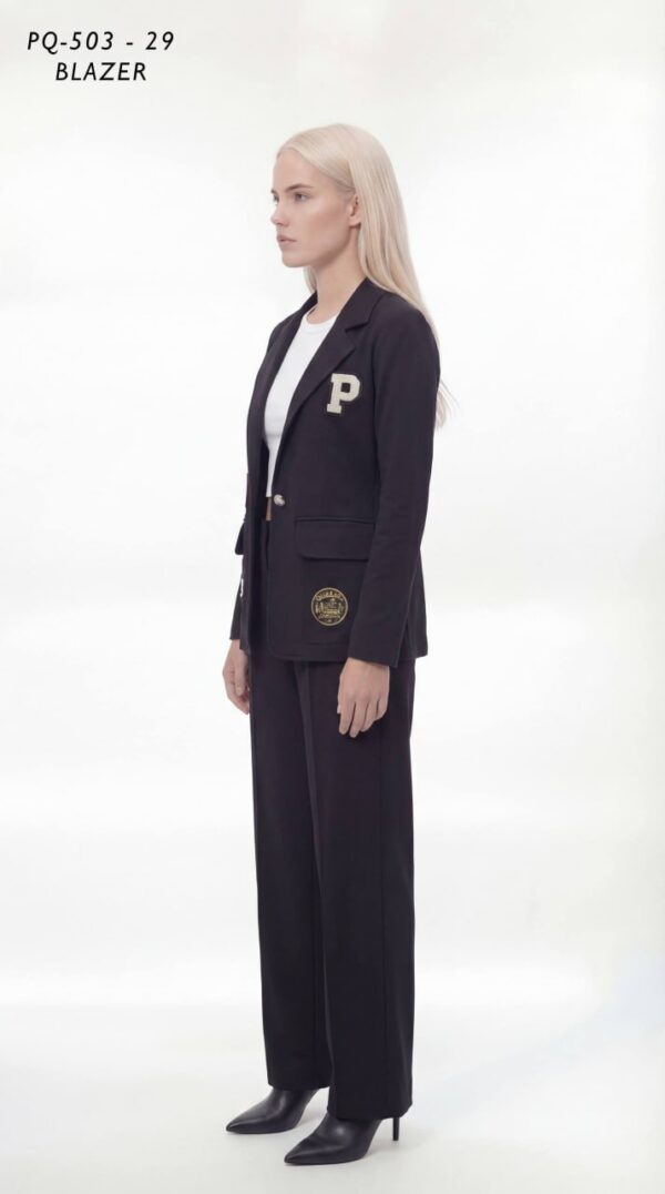 Women's Varsity Patch Single Button Blazer
