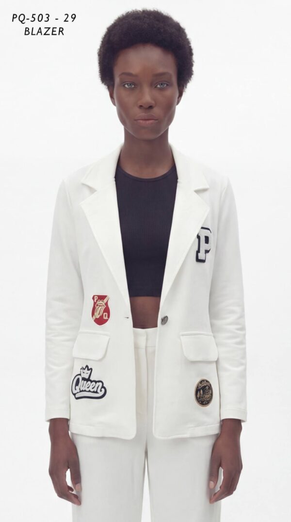Women's Varsity Patch Single Button Blazer