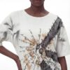 Premium Graphic Oversized T-Shirt with Mesh Detail