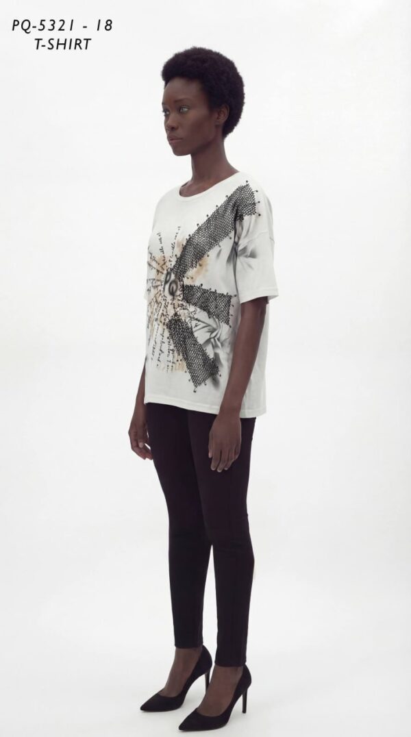 Premium Graphic Oversized T-Shirt with Mesh Detail