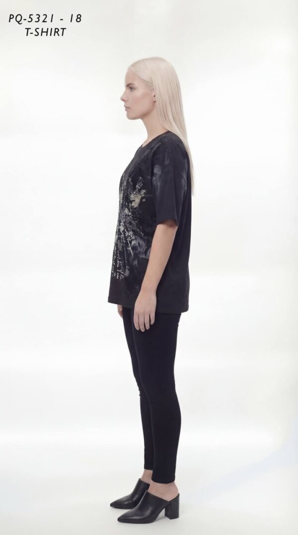 Premium Graphic Oversized T-Shirt with Mesh Detail