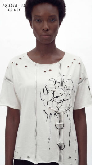 Women's Avant-Garde Distressed Graphic T-Shirt