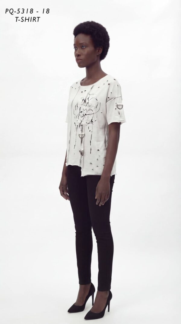 Women's Avant-Garde Distressed Graphic T-Shirt
