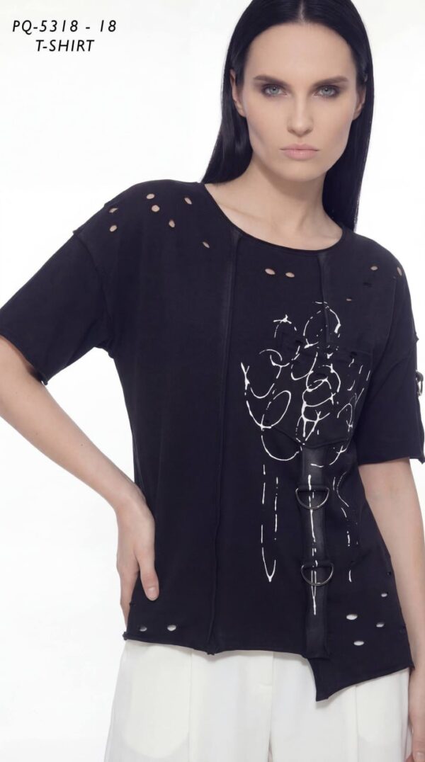 Women's Avant-Garde Distressed Graphic T-Shirt